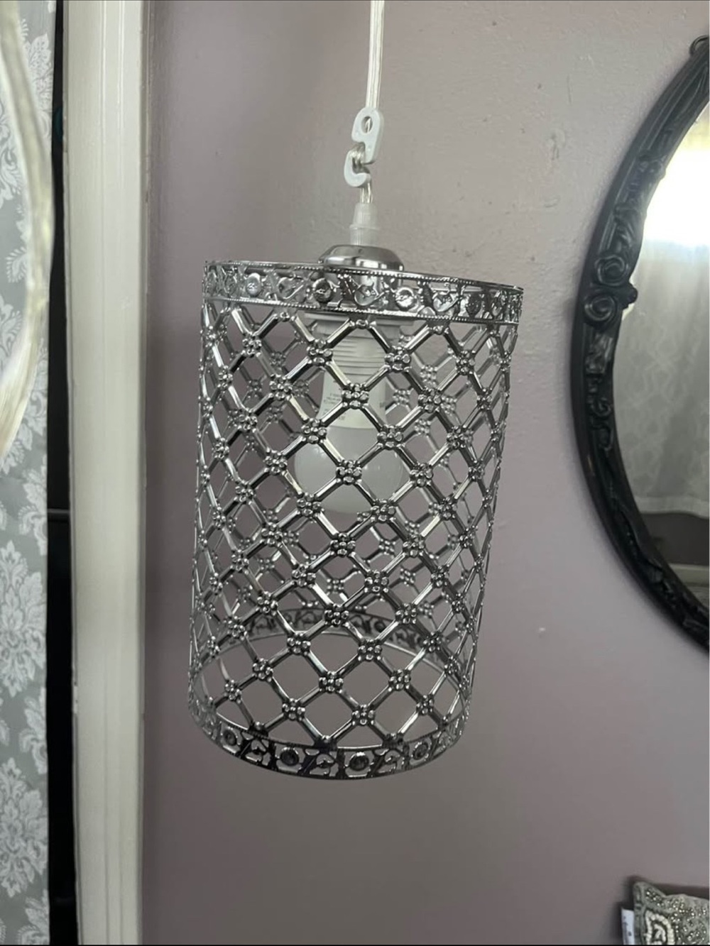 Silver Decorative Metal Hanging Lamp - Home Accents